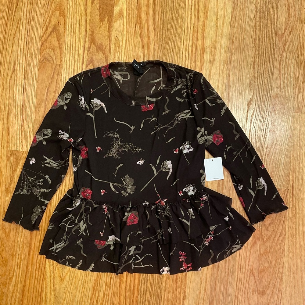 NWT Urban Outfitters sheer peplum top